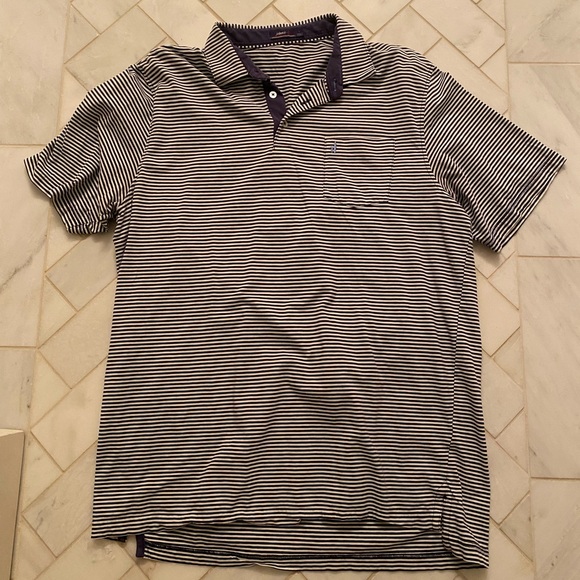 Johnnie O Polo - Navy Blue Stripe - L - Picture 1 of 3